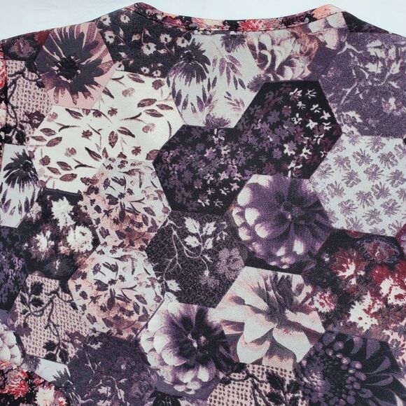 Quilted floral bomber jacket w/ mesh-like sleeves by No Boundaries / Junior's XS - Picture 6 of 7